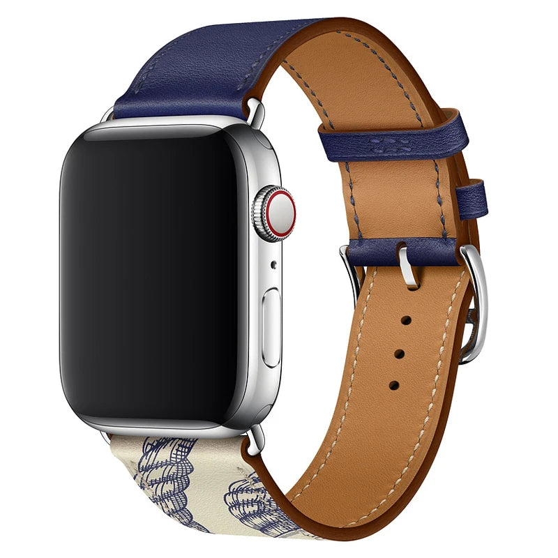Genuine Leather Bracelet Strap For Apple Watch Band 45mm 49mm 41mm 44mm 42mm 40mm band iWatch Ultra/2 10 42/46mm 9 8 7 6 5 4 SE